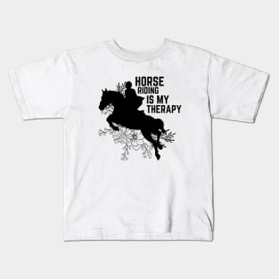 Horse Riding Is My Therapy Kids T-Shirt